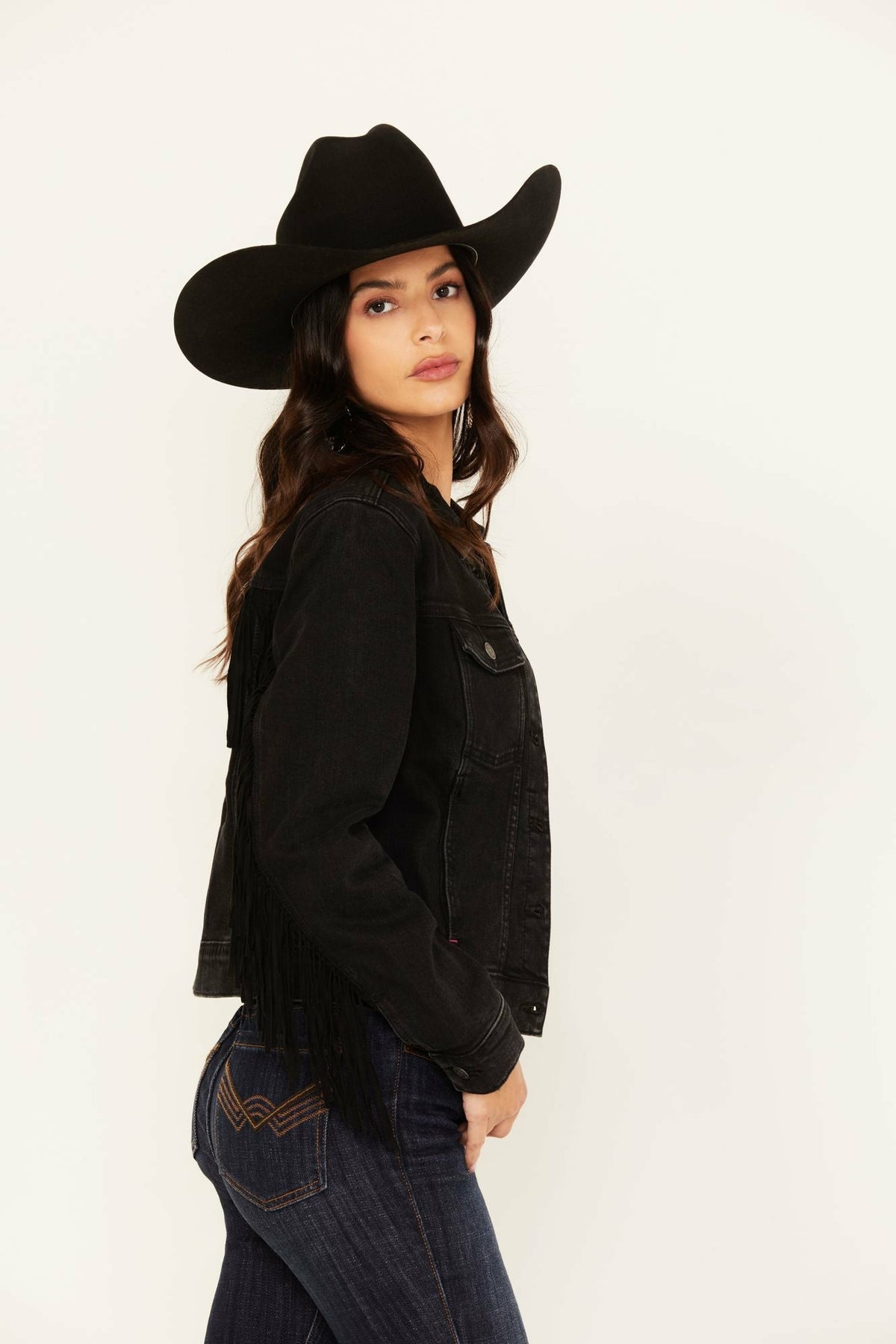 Idyllwind Outlaw Fringe Denim Trucker Jacket