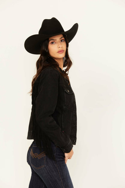 Idyllwind Outlaw Fringe Denim Trucker Jacket