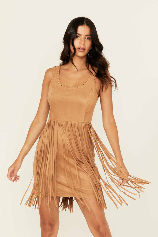 Idyllwind Lady Luck Faux Suede Mini Dress