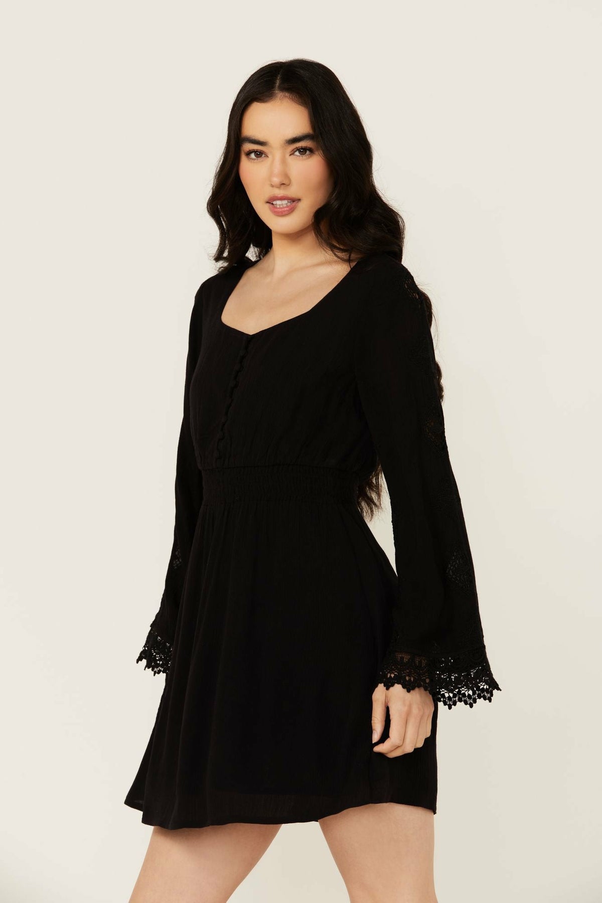 Idyllwind Scotts Lace Long Sleeve Mini Dress