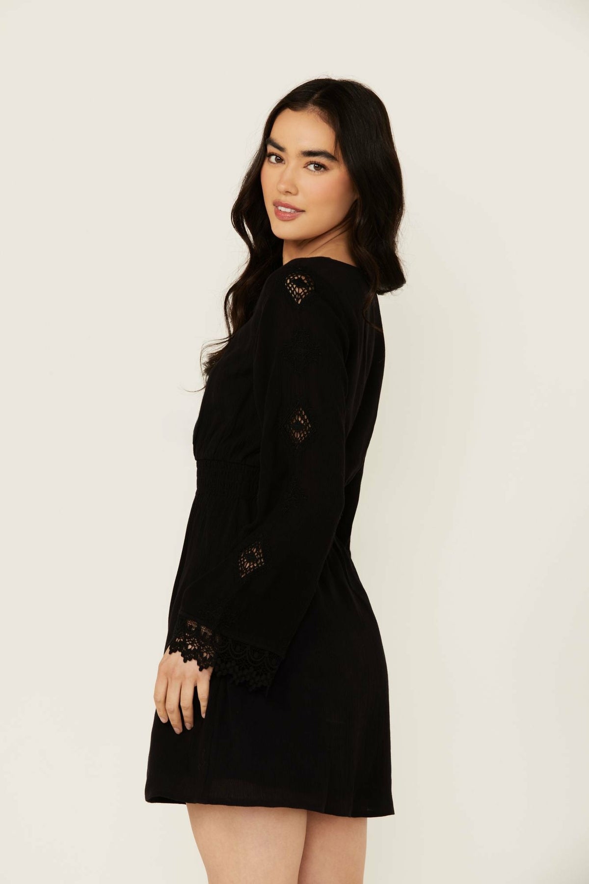 Idyllwind Scotts Lace Long Sleeve Mini Dress