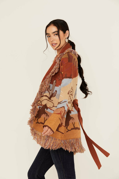 Idyllwind Minette Western Scenic Fringe Cardigan