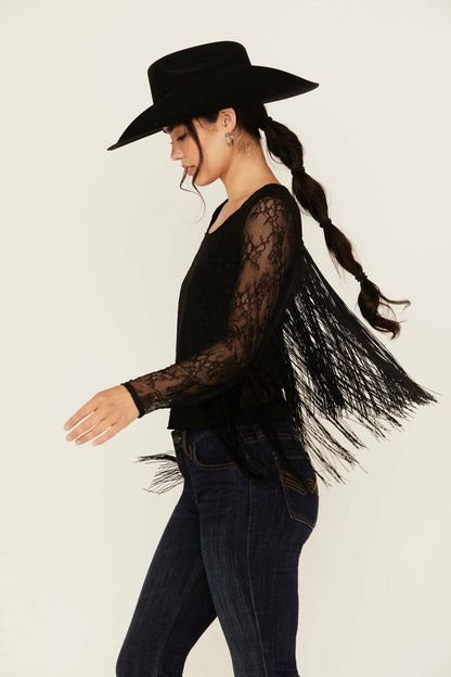 Idyllwind Russello Lace Fringe Long Sleeve Shirt