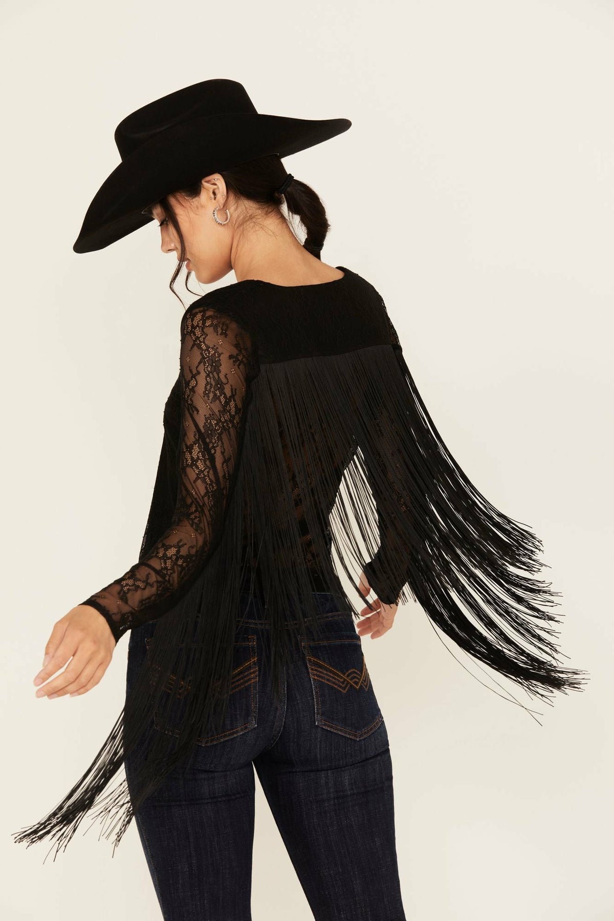 Idyllwind Russello Lace Fringe Long Sleeve Shirt
