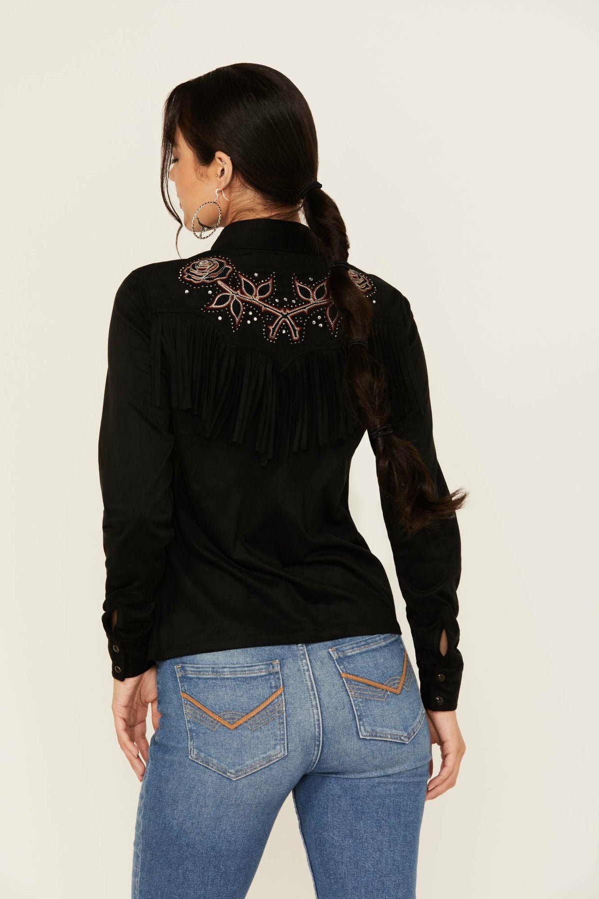 Idyllwind Embroidered Faux Suede Long Sleeve Snap Western Shirt