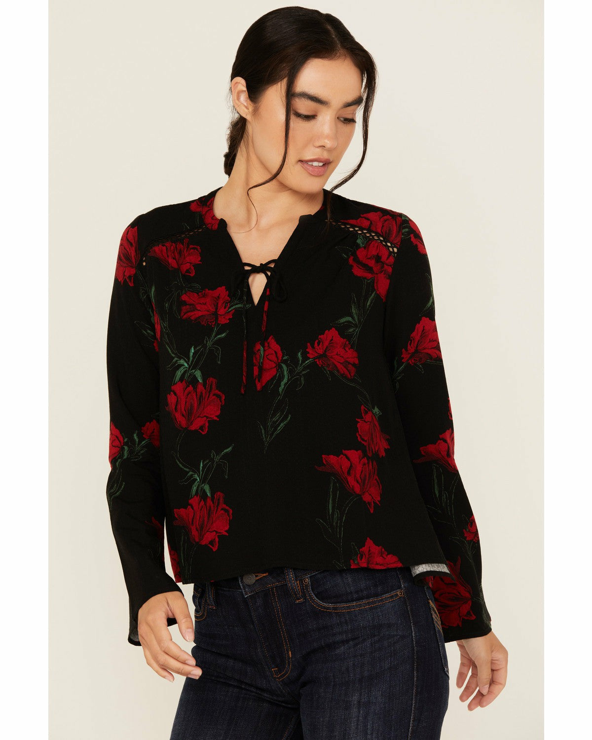 Idyllwind Libbel Rose Print Long Sleeve Top