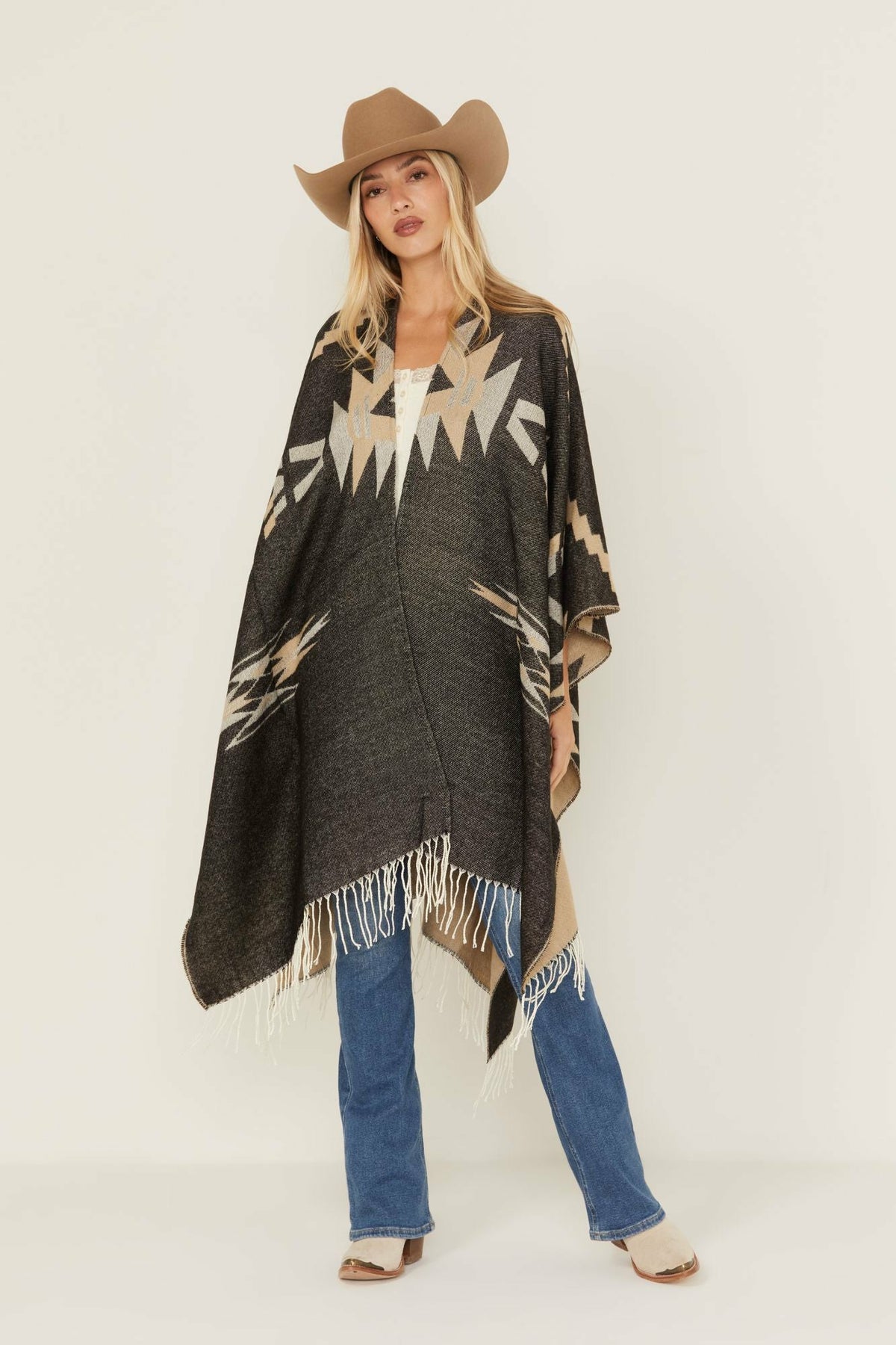 Idyllwind Waterford Southwestern Print Reversible Fringe Shawl