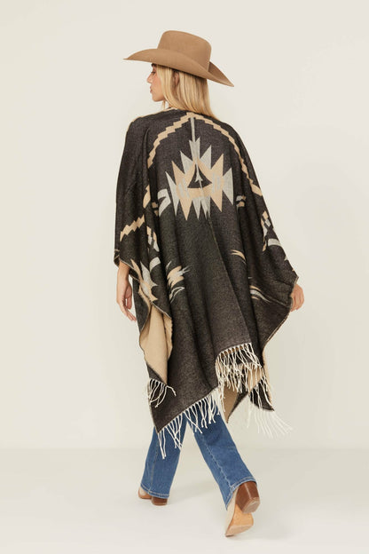 Idyllwind Waterford Southwestern Print Reversible Fringe Shawl