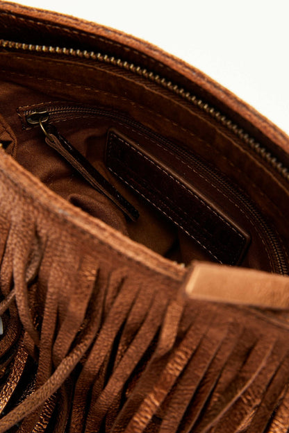 Idyllwind Camarillo Metallic Fringe Suede Crossbody Bag