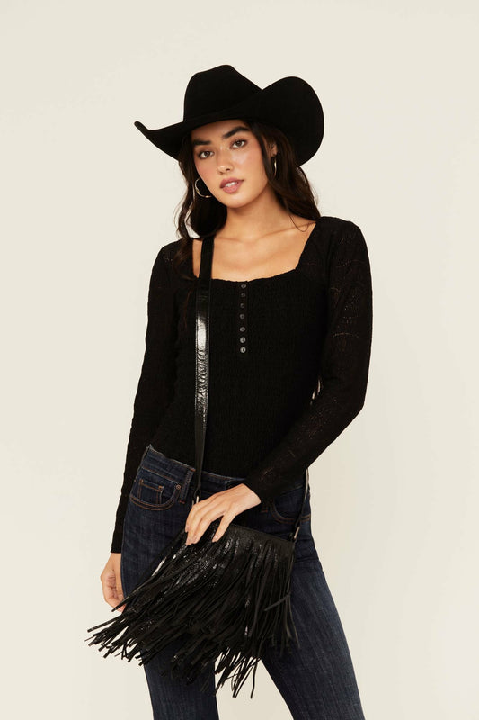 Idyllwind Camarillo Metallic Fringe Suede Crossbody Bag