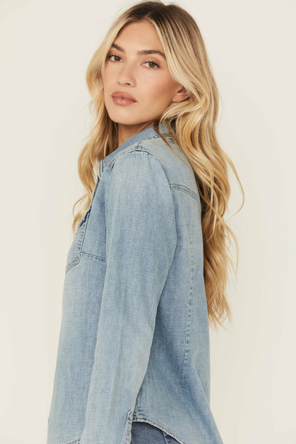 Idyllwind Medium Wash Long Sleeve Snap Denim Shirt