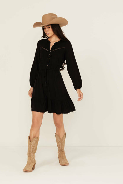 Idyllwind Fitzpatrick Solid Long Sleeve Mini Dress