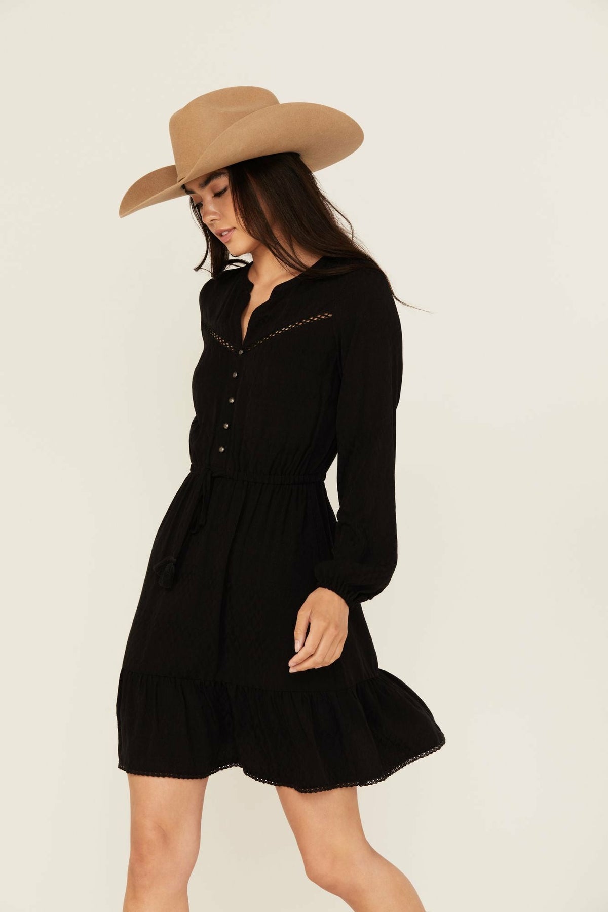 Idyllwind Fitzpatrick Solid Long Sleeve Mini Dress