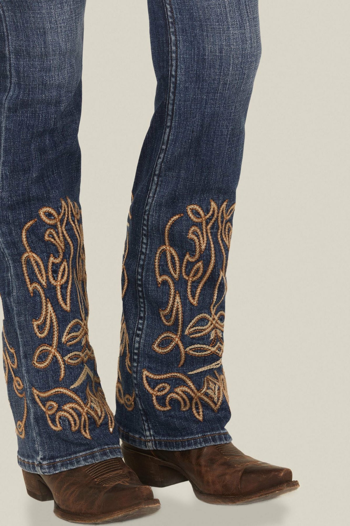 Idyllwind Hawkins Dark Wash Rebel Mid Rise Boot Stitch Super Stretch Denim Jeans