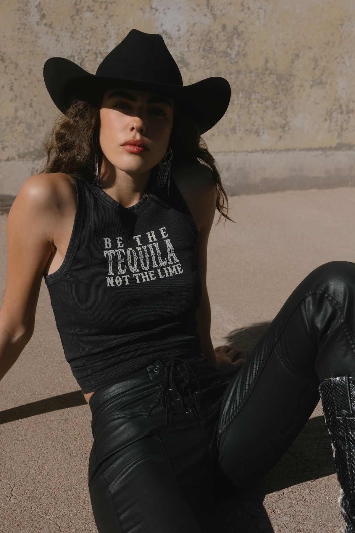 Idyllwind Be The Tequila Embellished Ribbed Graphic Tank Top