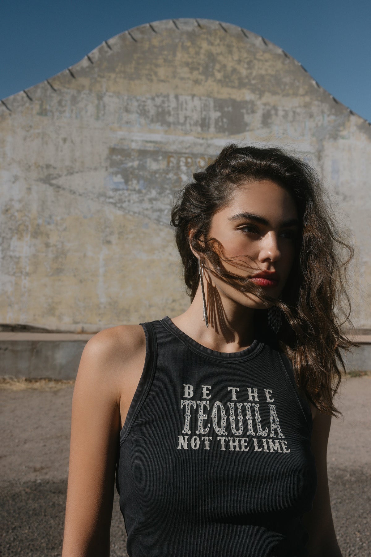 Idyllwind Be The Tequila Embellished Ribbed Graphic Tank Top