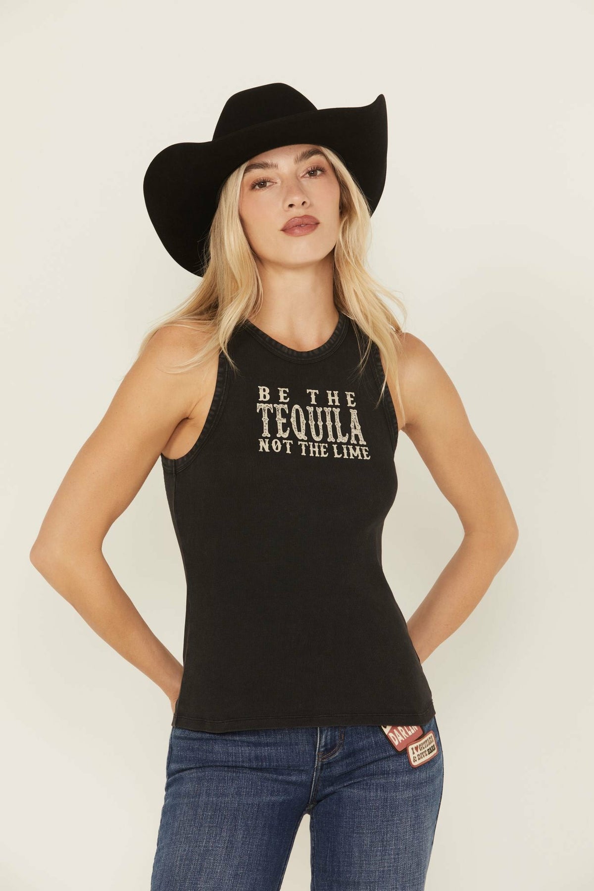 Idyllwind Be The Tequila Embellished Ribbed Graphic Tank Top