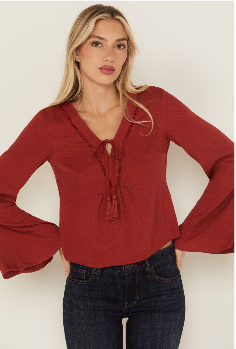 Idyllwind Cedar Lace-Up Top