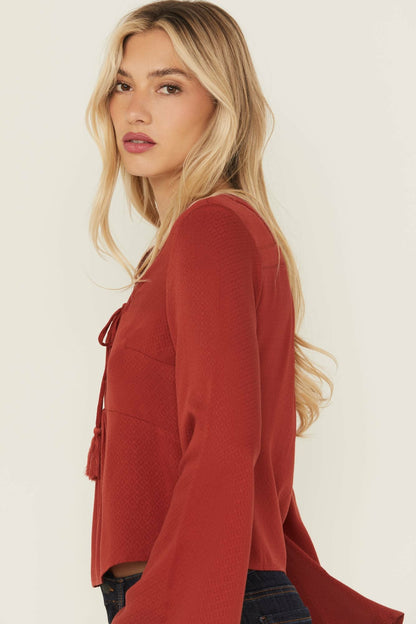 Idyllwind Cedar Lace-Up Top