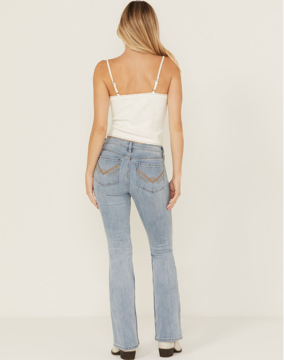 Idyllwind Arden Light Wash Rebel Mid Rise Bootcut Super Stretch Denim Jeans