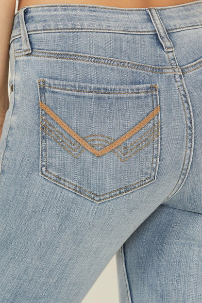 Idyllwind Arden Light Wash Rebel Mid Rise Bootcut Super Stretch Denim Jeans