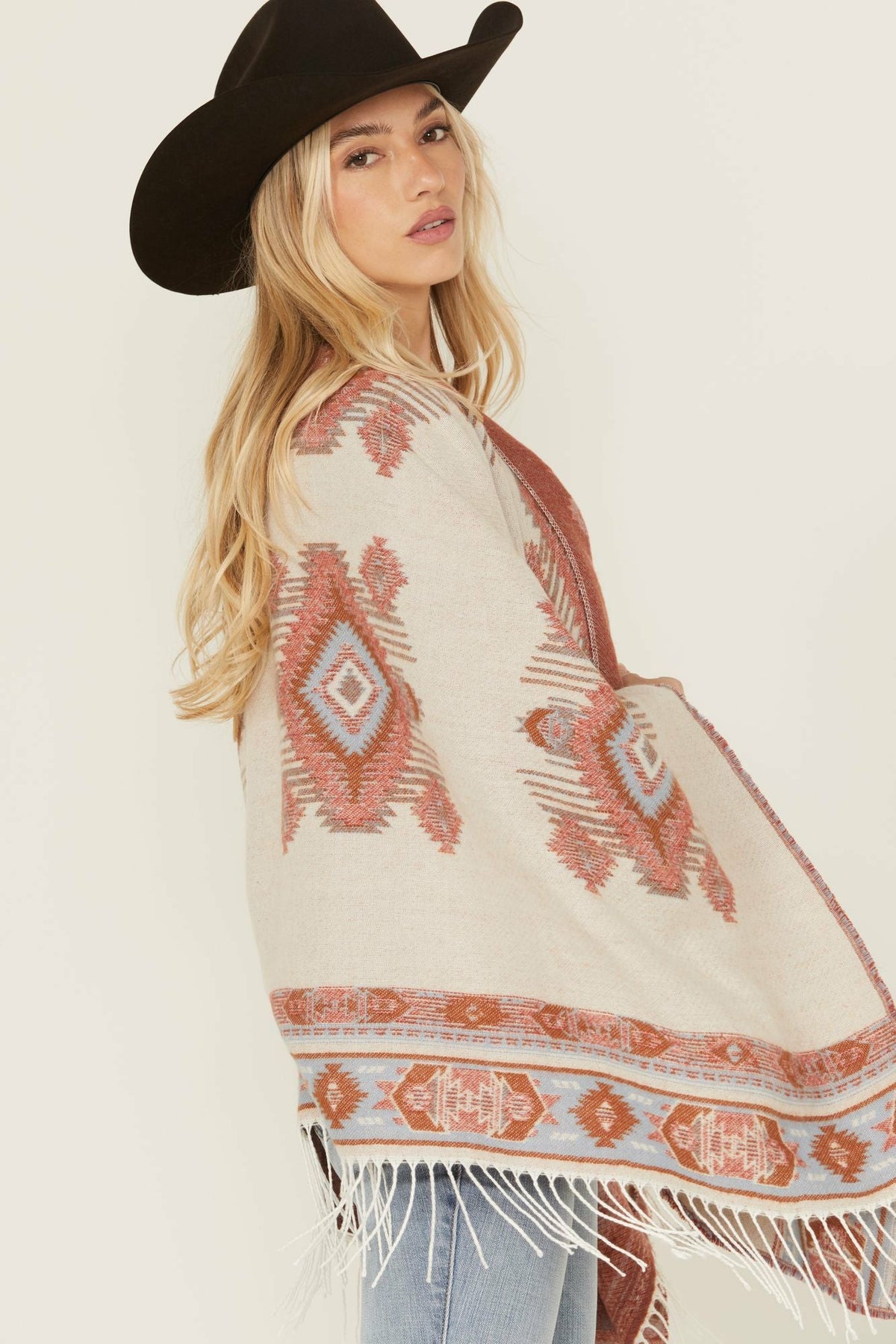 Idyllwind Austin Southwestern Print Fringe Shawl