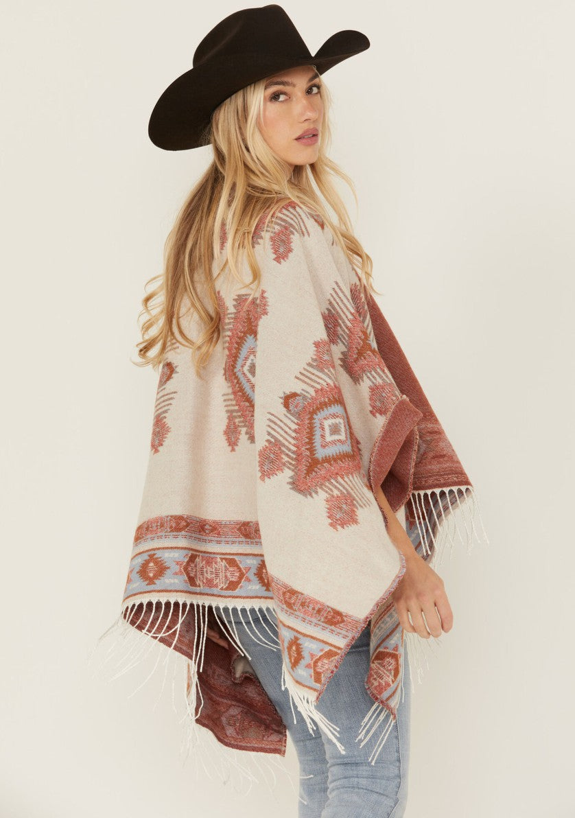 Idyllwind Austin Southwestern Print Fringe Shawl