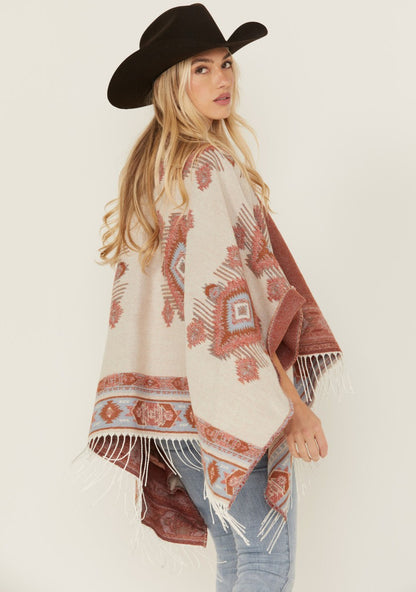 Idyllwind Austin Southwestern Print Fringe Shawl