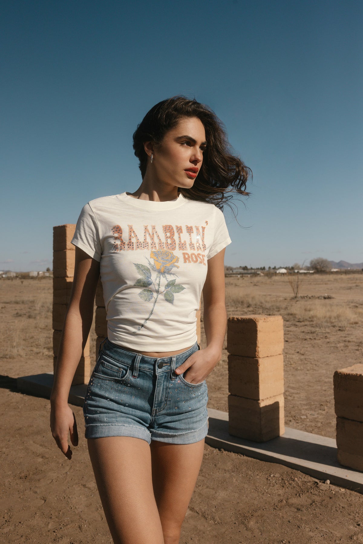 Idyllwind Ramblin' Rose Trusty Embellished Short Sleeve Graphic Tee