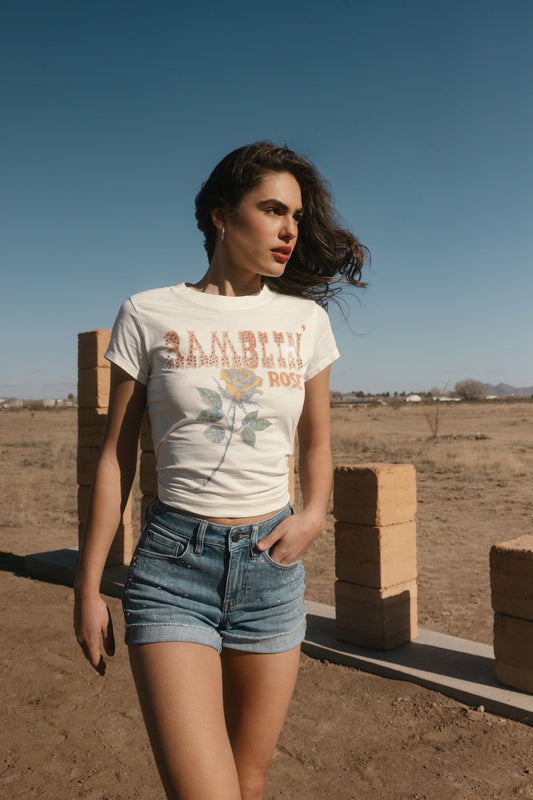 Idyllwind Ramblin' Rose Trusty Embellished Short Sleeve Graphic Tee