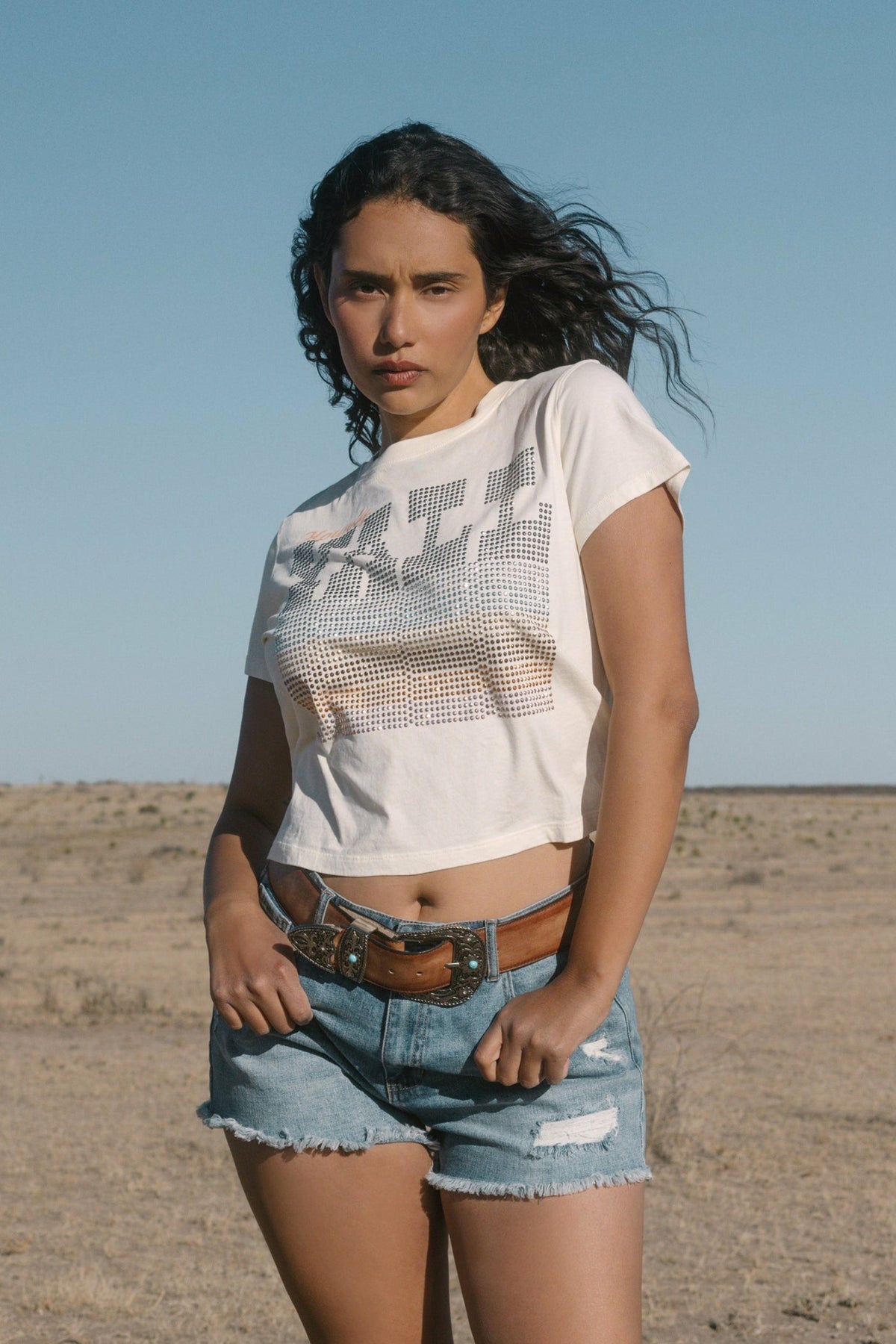 Idyllwind Y'all Embellished Short Sleeve Cropped Graphic Tee