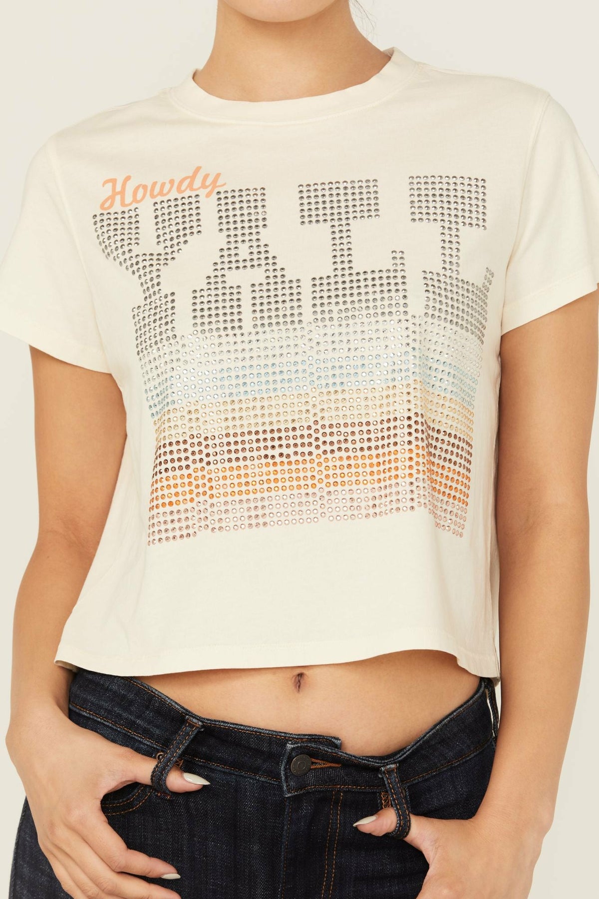Idyllwind Y'all Embellished Short Sleeve Cropped Graphic Tee