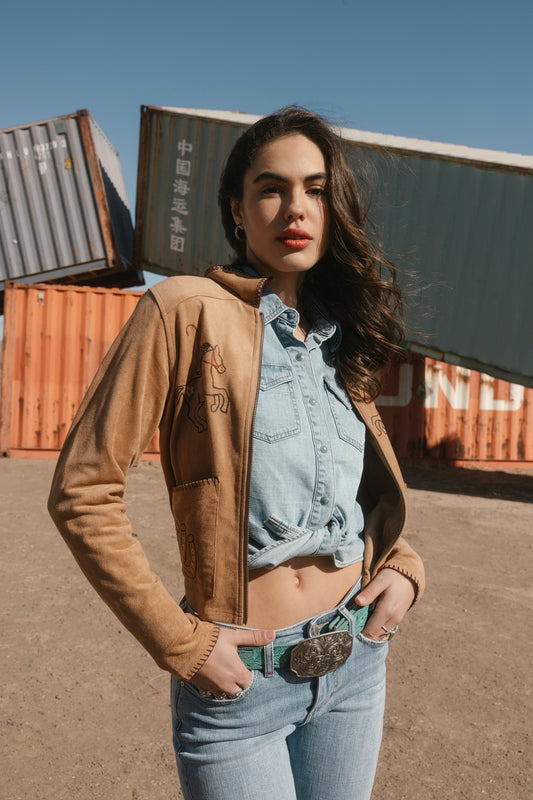 Idyllwind Kileen Embroidered Faux Suede Jacket