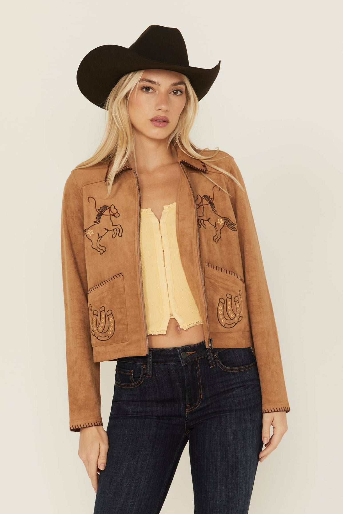 Idyllwind Kileen Embroidered Faux Suede Jacket