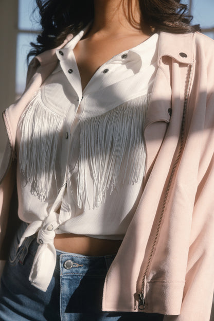 Idyllwind Odessa Faux Suede Fringe Moto Jacket