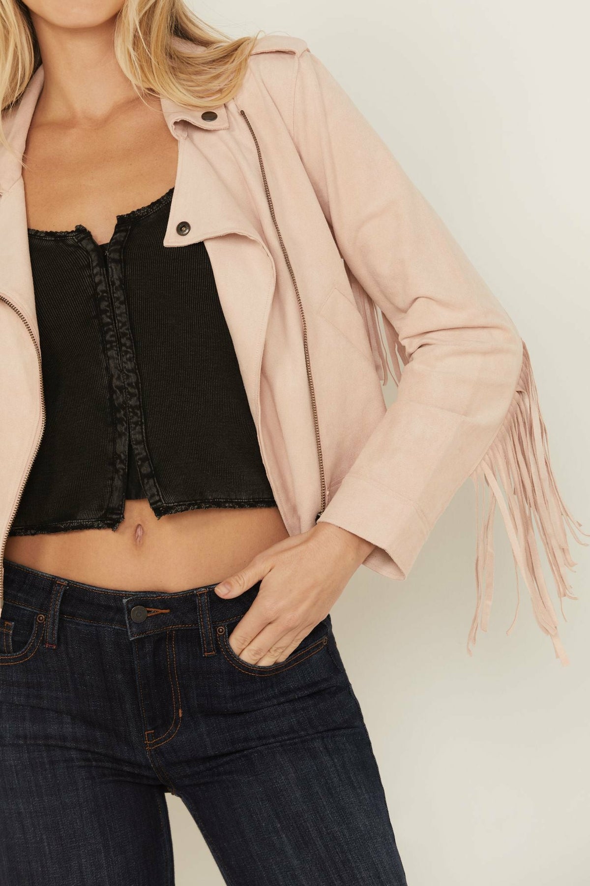 Idyllwind Odessa Faux Suede Fringe Moto Jacket