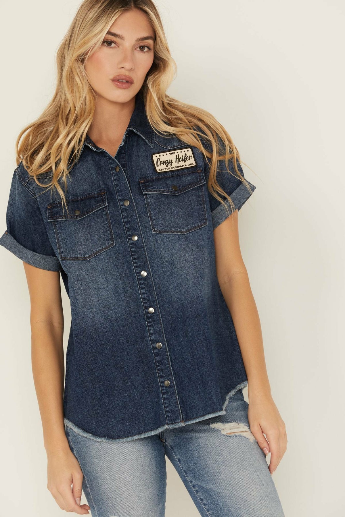Idyllwind Ellwood Dark Wash Short Sleeve Denim Shirt