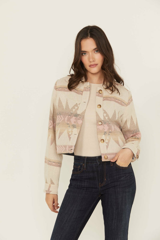 Idyllwind Mercer Southwestern Print Cropped Shacket