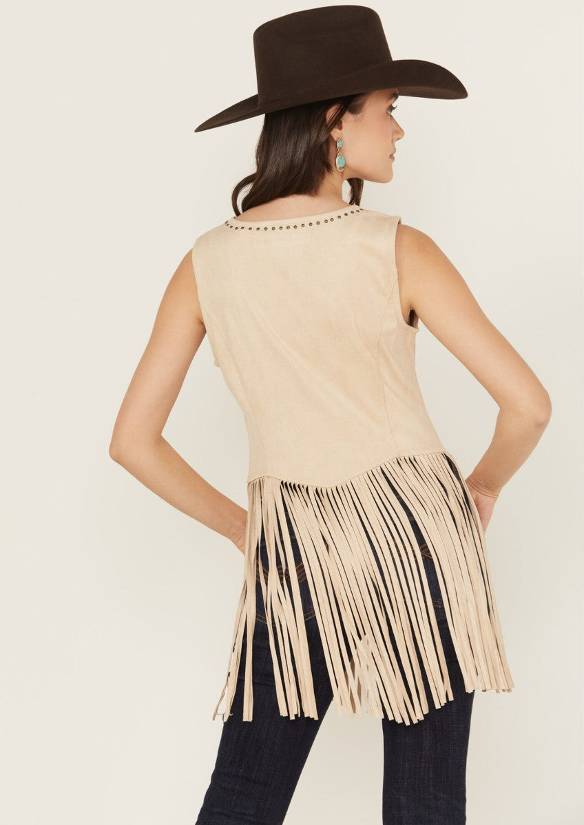 Idyllwind Monticello Fringe Faux Suede Studded Tank