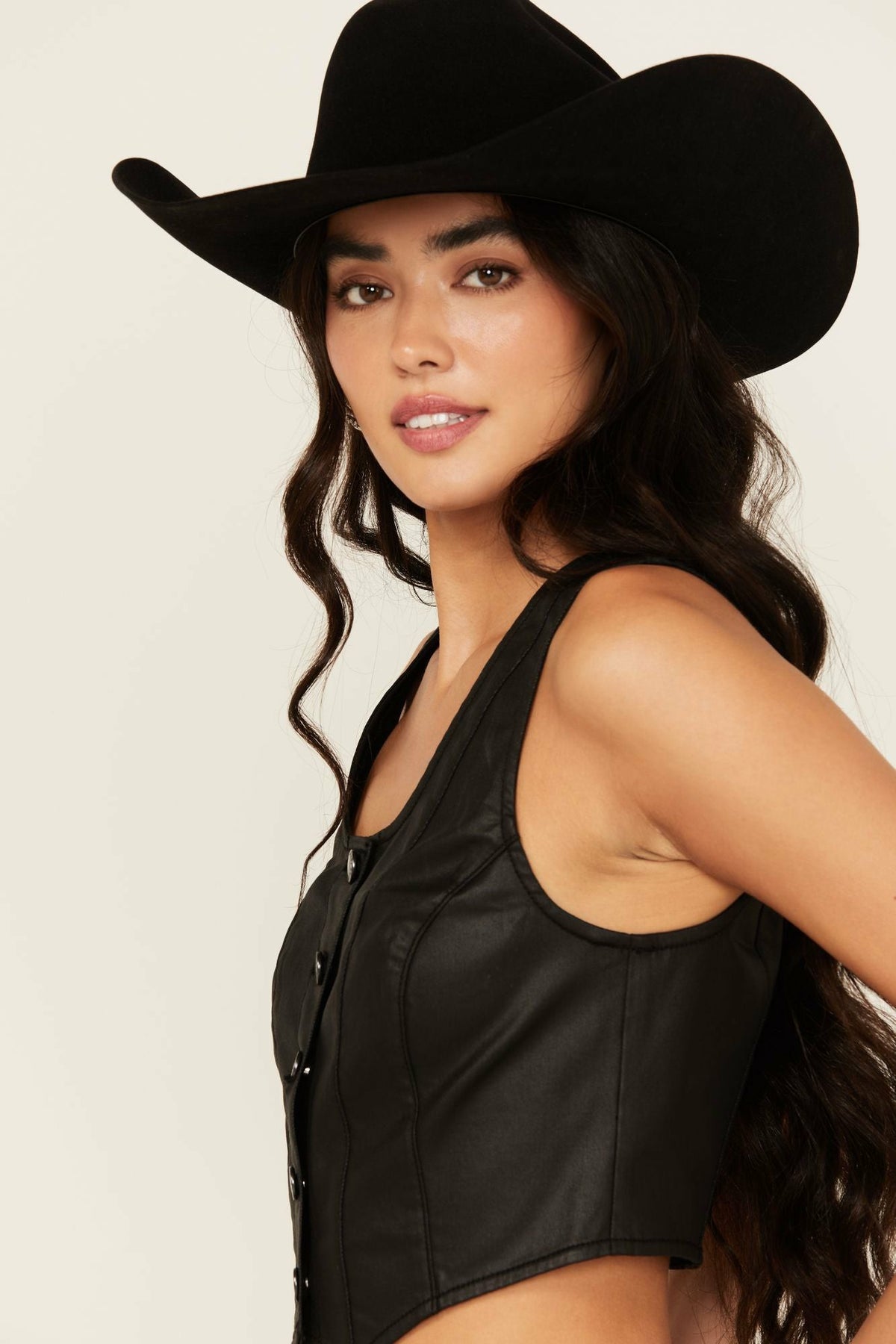 Idyllwind Coated Bustier Button-Down Vest