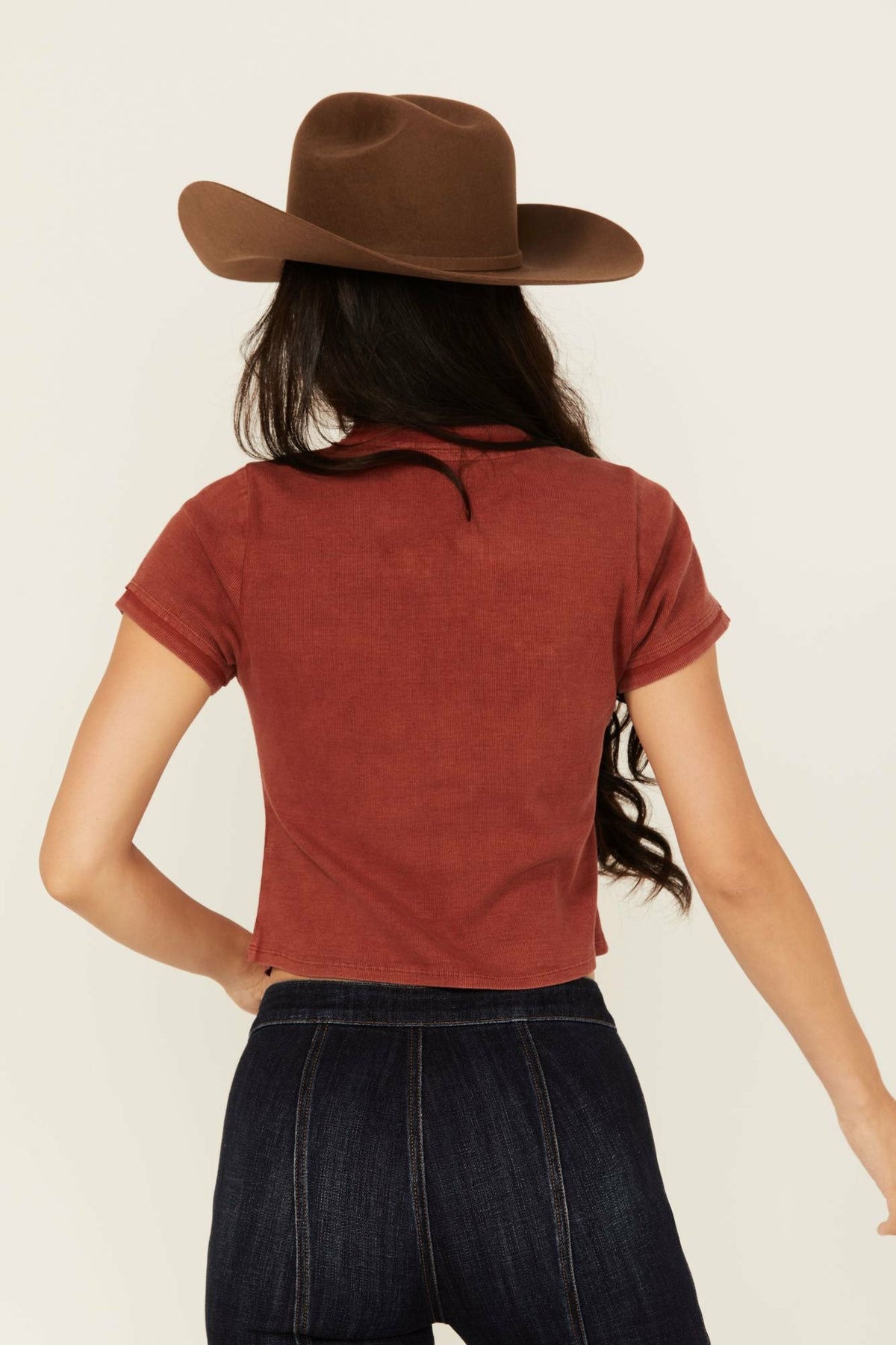 Idyllwind Solid Short Sleeve Button-Down Cropped Tee