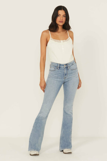 Idyllwind Outlaw Light Wash High Rise Double Back Yoke Bootcut Super Stretch Denim Jeans