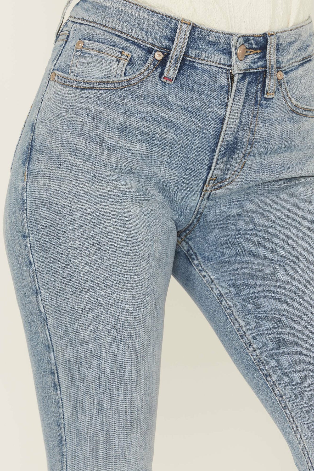 Idyllwind Outlaw Light Wash High Rise Double Back Yoke Bootcut Super Stretch Denim Jeans