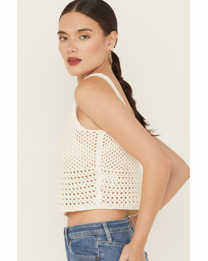 Idyllwind Rockwall Open Weave Cropped Sweater Tank