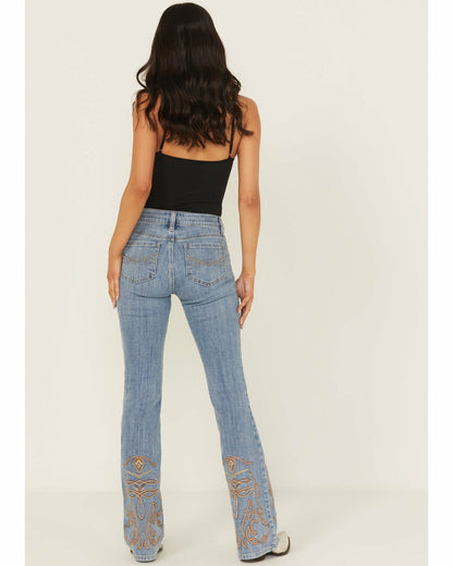 Idyllwind Hawkins Light Wash Rebel Mid Rise Boot Stitch Bootcut Super Stretch Denim Jeans