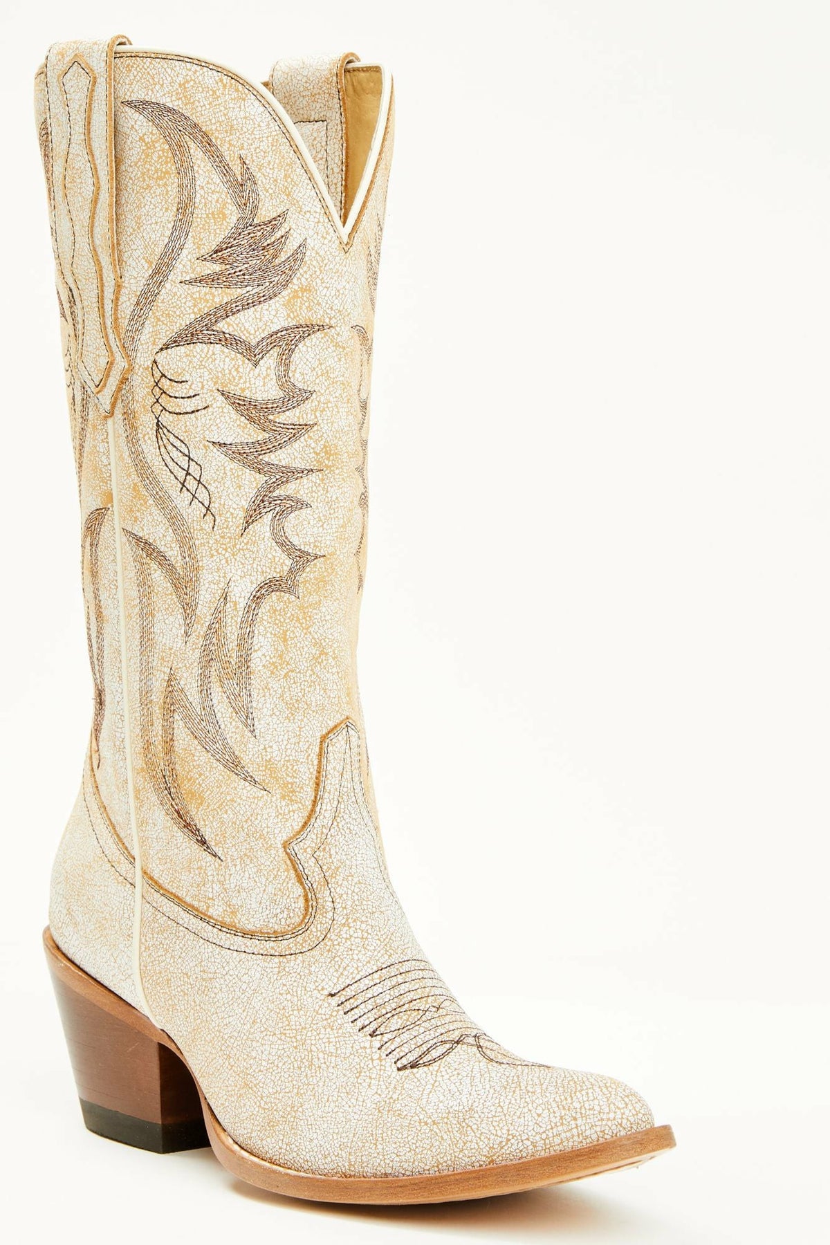 Idyllwind Charmed Life Crackle White Leather Western Boots - Round Toe