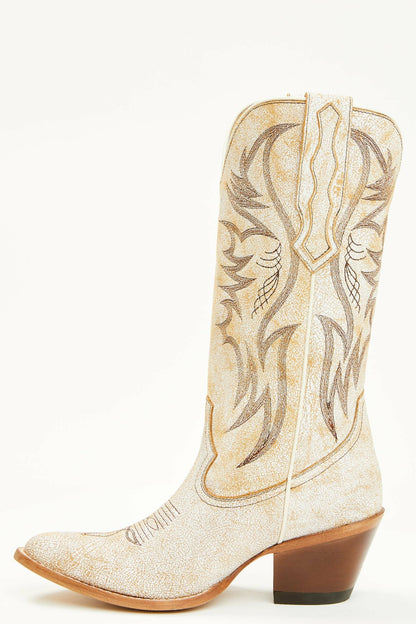 Idyllwind Charmed Life Crackle White Leather Western Boots - Round Toe