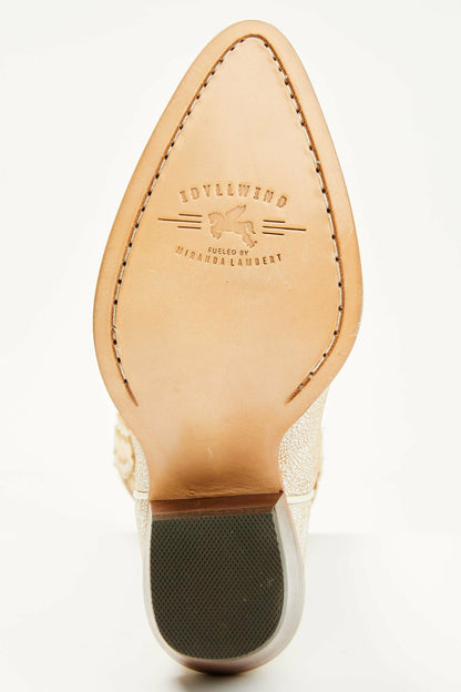 Idyllwind Charmed Life Crackle White Leather Western Boots - Round Toe