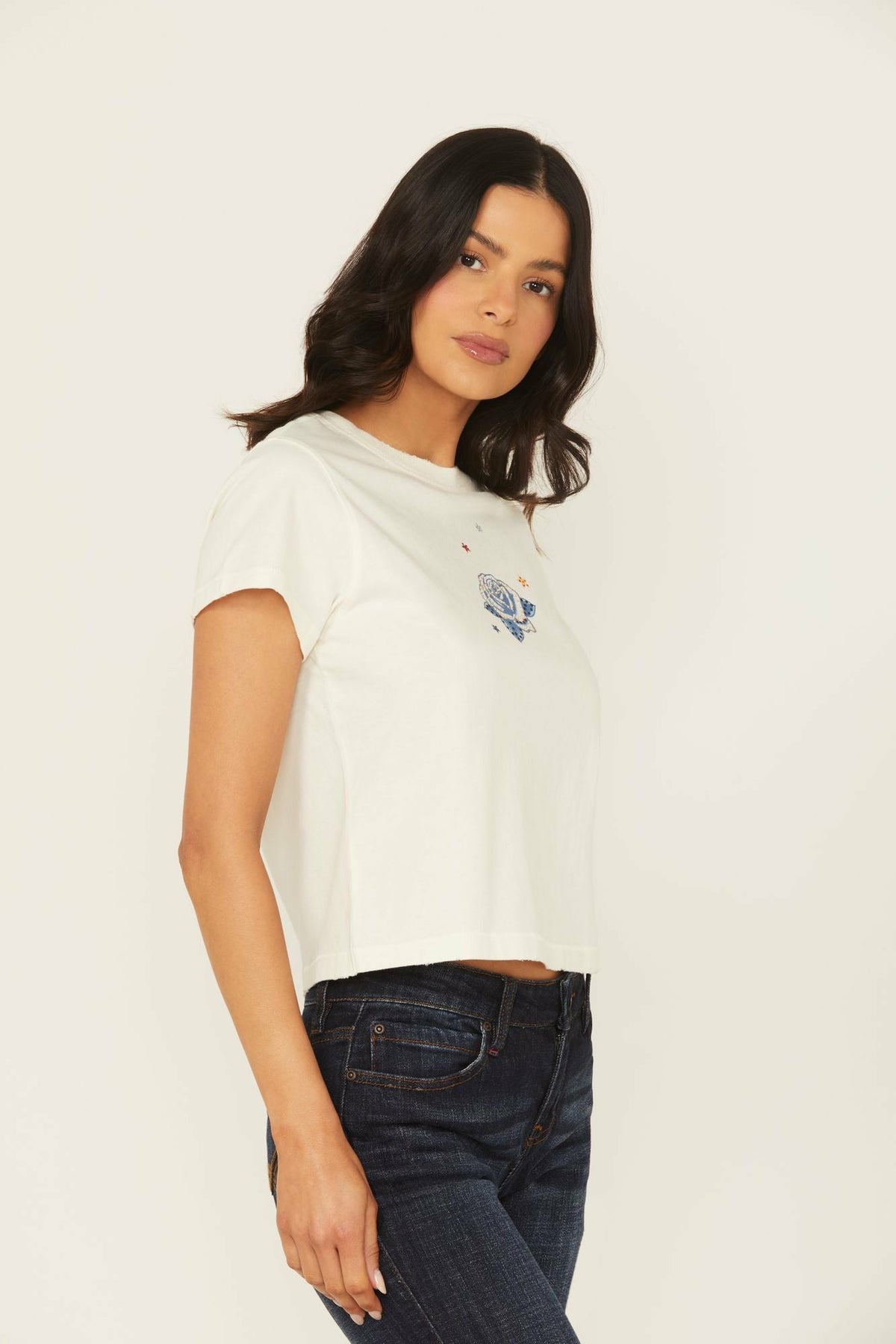 Idyllwind Rhinestone Rose Short Sleeve Cropped Graphic Tee