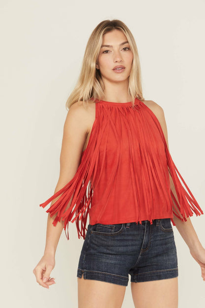 Idyllwind Madie Faux Suede Fringe Tank